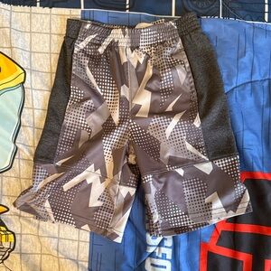 Gray and Black Camouflage Athletic Shorts